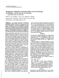 The Enthalpy, and the Entropy of Activation (Rabbit/Lobster/Chick/Tuna/Halibut/Cod) PHILIP S
