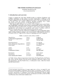 THE TENSE SYSTEM of LEZGIAN 1. Introduction and Overview