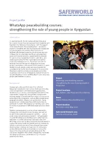 Whatsapp Peacebuilding Courses: Strengthening the Role of Young People in Kyrgyzstan