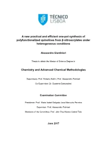A New Practical and Efficient One-Pot Synthesis of Polyfunctionalized Quinolines from Β-Nitroacrylates Under Heterogeneous Conditions