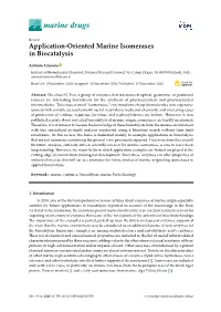 Application-Oriented Marine Isomerases in Biocatalysis