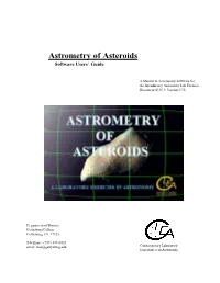 Astrometry of Asteroids Software Users’ Guide