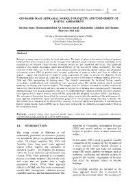 Gis-Based Mass Appraisal Model for Equity and Uniformity of Rating Assessment