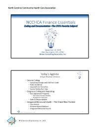 NCCHCA Finance Essentials Coding and Documentation –The CFO’S Favorite Subject!