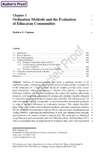 Ordination Methods and the Evaluation of Ediacaran Communities