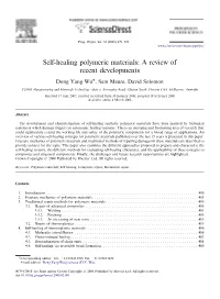 Self-Healing Polymeric Materials: a Review of Recent Developments