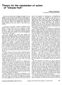 Theory for the Mechanism of Action of "Miracle Fruit"