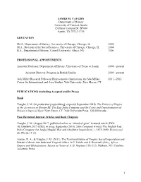1 JAMES M. VAUGHN Department of History University Of
