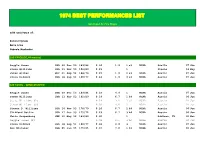 1974 Best Performances List