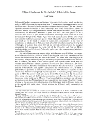 A Reply to Peter Dronke Lodi Nauta William of Conches' Commentary On