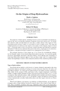 On the Origins of Deep Hydrocarbons Mark A