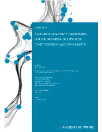 Sensitivity Analysis of a Dem Model for the Dry-Mixing of Concrete Constituents in a Screw-Conveyor