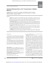 Significant Biological Role of Sp1 Transactivation in Multiple Myeloma