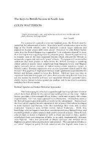 The Keys to British Success in South Asia COLIN WATTERSON