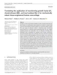 Translating the Application of Transforming Growth Factor-1, Chondroitinase-ABC, and Lysyl Oxidase-Like 2 for Mechanically Robus