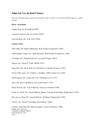 Films for Use in HAS Classes