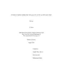 Fit Refactoring-Improving the Quality of Fit Acceptance Test