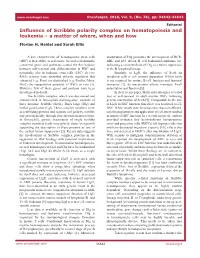 Influence of Scribble Polarity Complex on Hematopoiesis and Leukemia – a Matter of Where, When and How