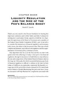 Liquidity Regulation and the Size of the Fed's Balance Sheet