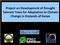 Project on Development of Drought Tolerant Trees for Adaptation to Climate Change in Drylands of Kenya
