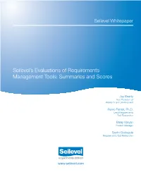 Seilevel's Evaluations of Requirements Management Tools