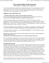 Tim's Updated Slick Timing Document Updated for Better Readablity and More Completeness