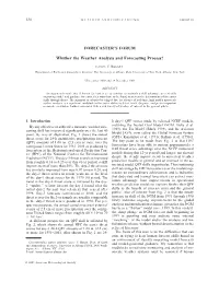 Whither the Weather Analysis and Forecasting Process?