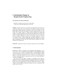 2 Anticipating Change in Requirements Engineering