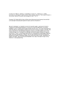 (2008). Evaluation of Landscape Change by Different Social Groups