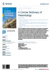 A Concise Dictionary of Paleontology Second Edition