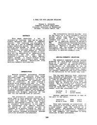 A Tool Kit for Lexicon Building