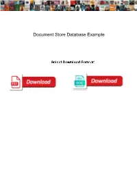 Document Store Database Example