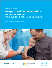 Interpersonal Communication for Immunization Training for Front Line Workers
