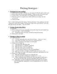 Pitching Strategies