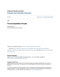 The Incompatibility Principle