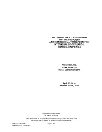 Appendix a Air Quality Impact Assessment
