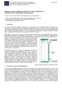 Behaviour of Neutron Moderator Materials at High Temperatures in CASTOR®-Casks: Qualification and Assessment