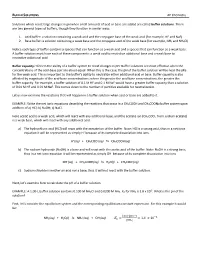 BUFFER SOLUTIONS AP Chemistry