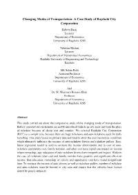 Changing Modes of Transportation: a Case Study of Rajshahi City Corporation