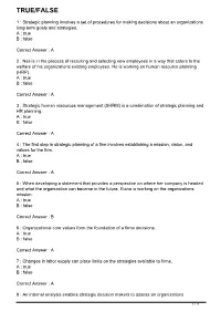 Chapter 02 Strategy and Human Resources Planning