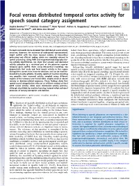 Focal Versus Distributed Temporal Cortex Activity for Speech Sound Category Assignment