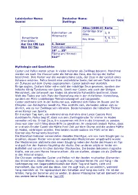 Gemini Deutscher Name: Zwillinge Gem Atlas (2000.0)