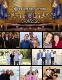 HIGH HOLY DAYS 5781/2020 Please Keep This Guide and Use It As a Reference Throughout the High Holy Day Season