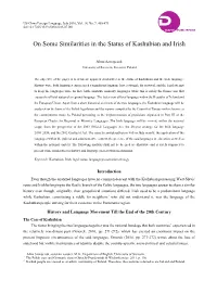 On Some Similarities in the Status of Kashubian and Irish
