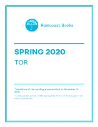 Spring 2020 Tor Catalog
