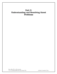 Unit 5: Understanding and Resolving Guest Problems