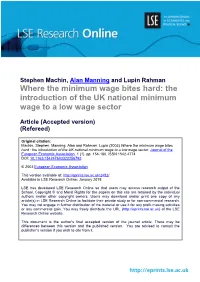 Where the Minimum Wage Bites Hard: the Introduction of the UK National Minimum Wage to a Low Wage Sector