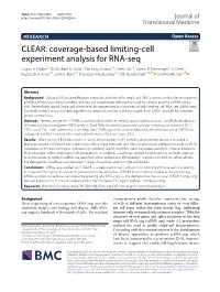 CLEAR: Coverage-Based Limiting-Cell Experiment Analysis for RNA-Seq