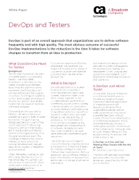 Devops and Testers White Paper