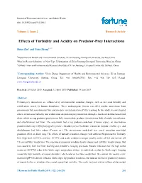 Effects of Turbidity and Acidity on Predator-Prey Interactions